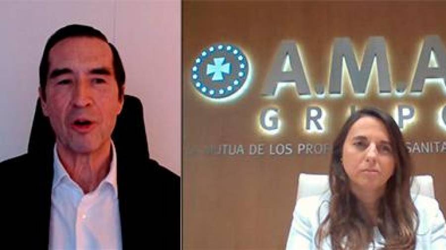 El doctor Mario Alonso Puig y Raquel Murillo, en el seminario web organizado por AMA