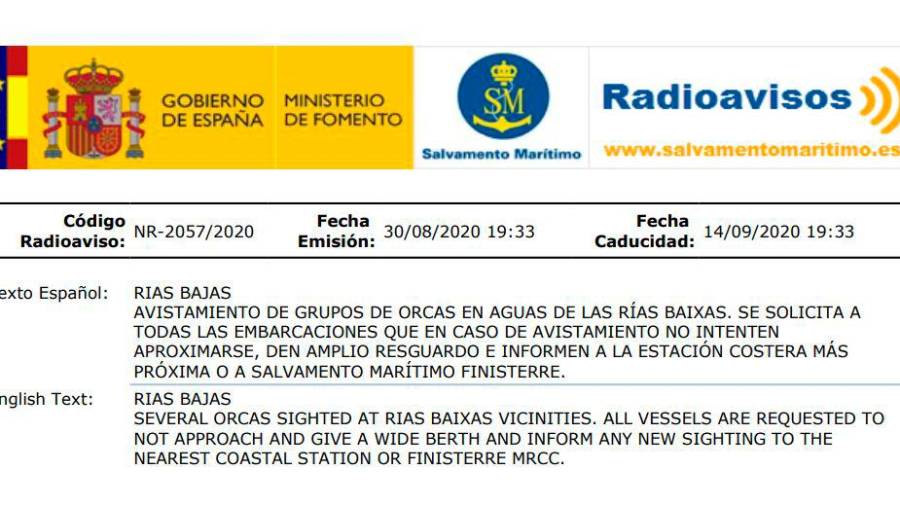 $!Texto en PDF extraído del sitio web http://radioavisos.salvamentomaritimo.es/?rGridRadioavisosChangePage=1